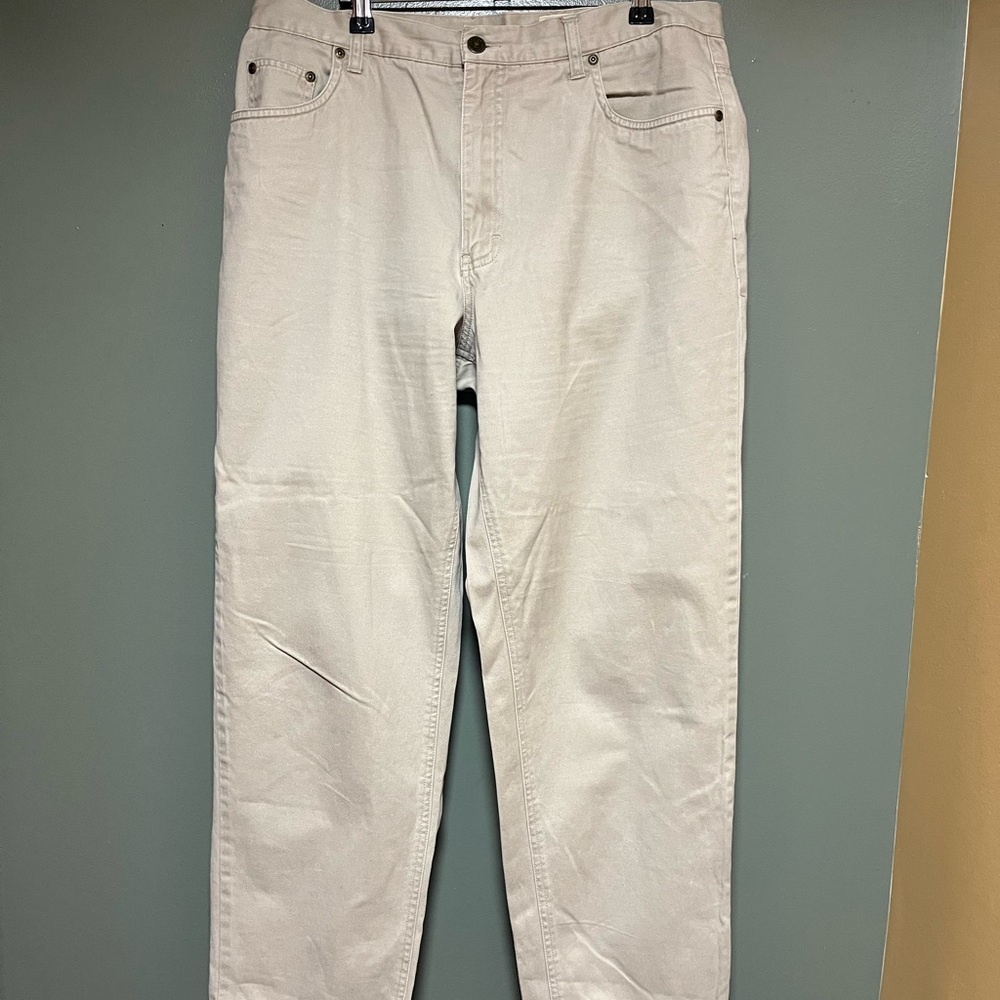 Eddie Bauer Khaki Straight-Leg women’s Pants Size 16 100% Cotton